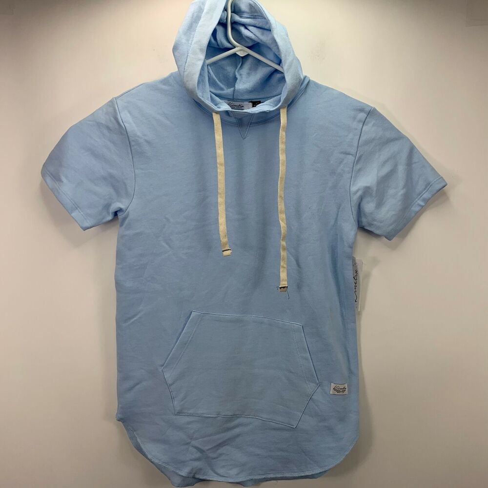 Kinetix Mens La Playa Thin Short Sleeve Lightweight Pullover Hoodie Blue S